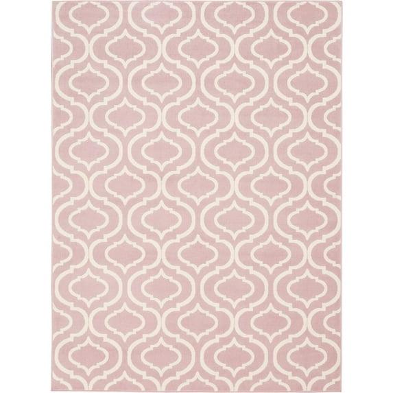 Nourison Jubilant 6' x 9' Pink Indoor Area Rug Moroccan Casual Trellis by Nourison