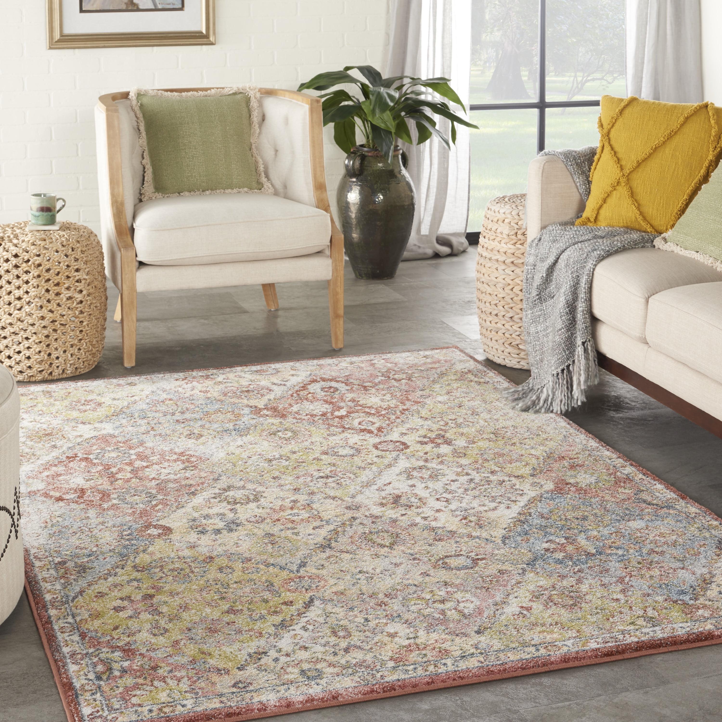 Terracotta Multicolor Floral 5' x 7' Hand-knotted Synthetic Area Rug