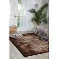 Latte Geometric 5' x 7' Stain-Resistant Synthetic Area Rug