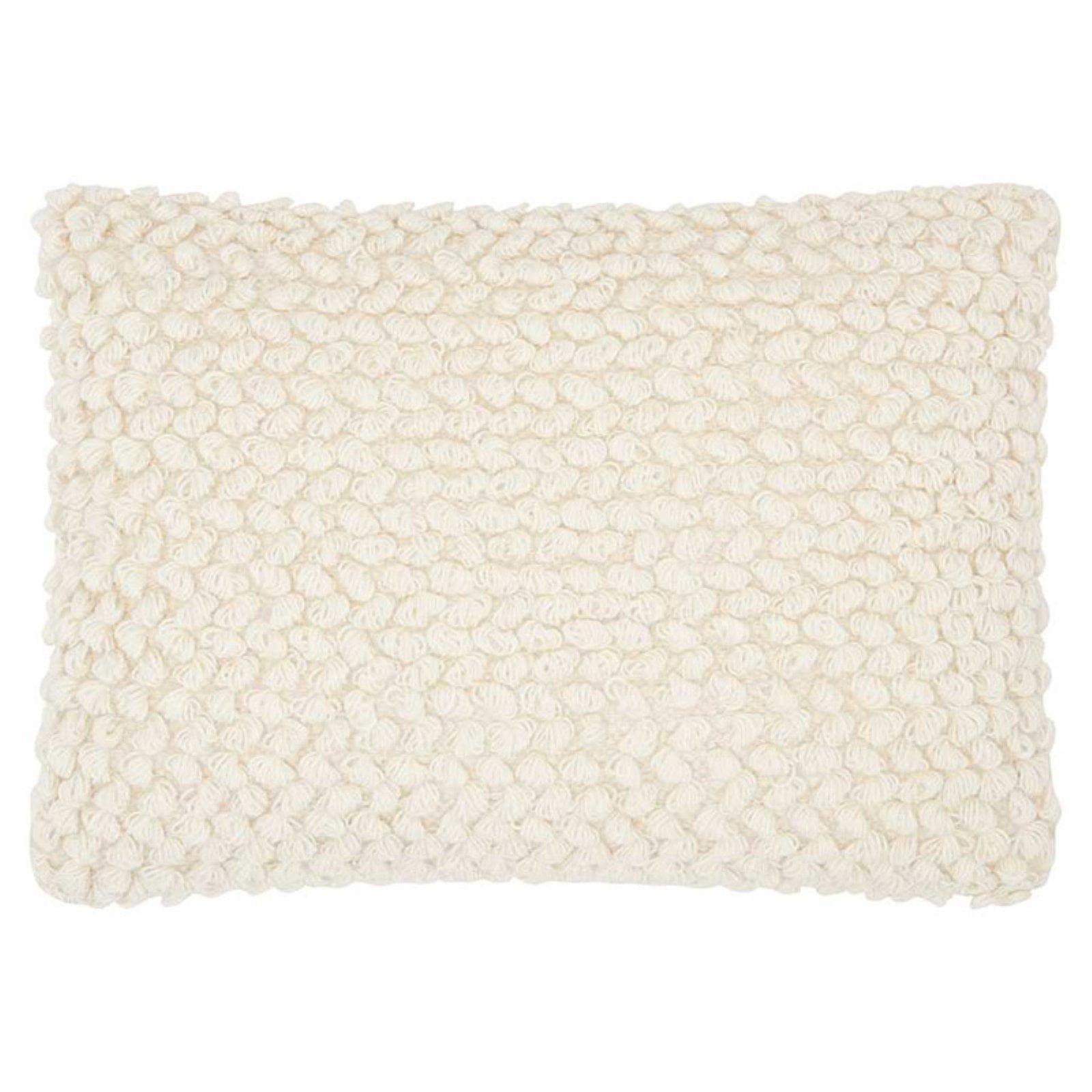 Ivory Whisper Rectangular 14" x 20" Wool-Cotton Blend Throw Pillow Set