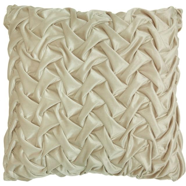 Nourison Life Styles Solid Beige Decorative Throw Pillow , 22" x 22"