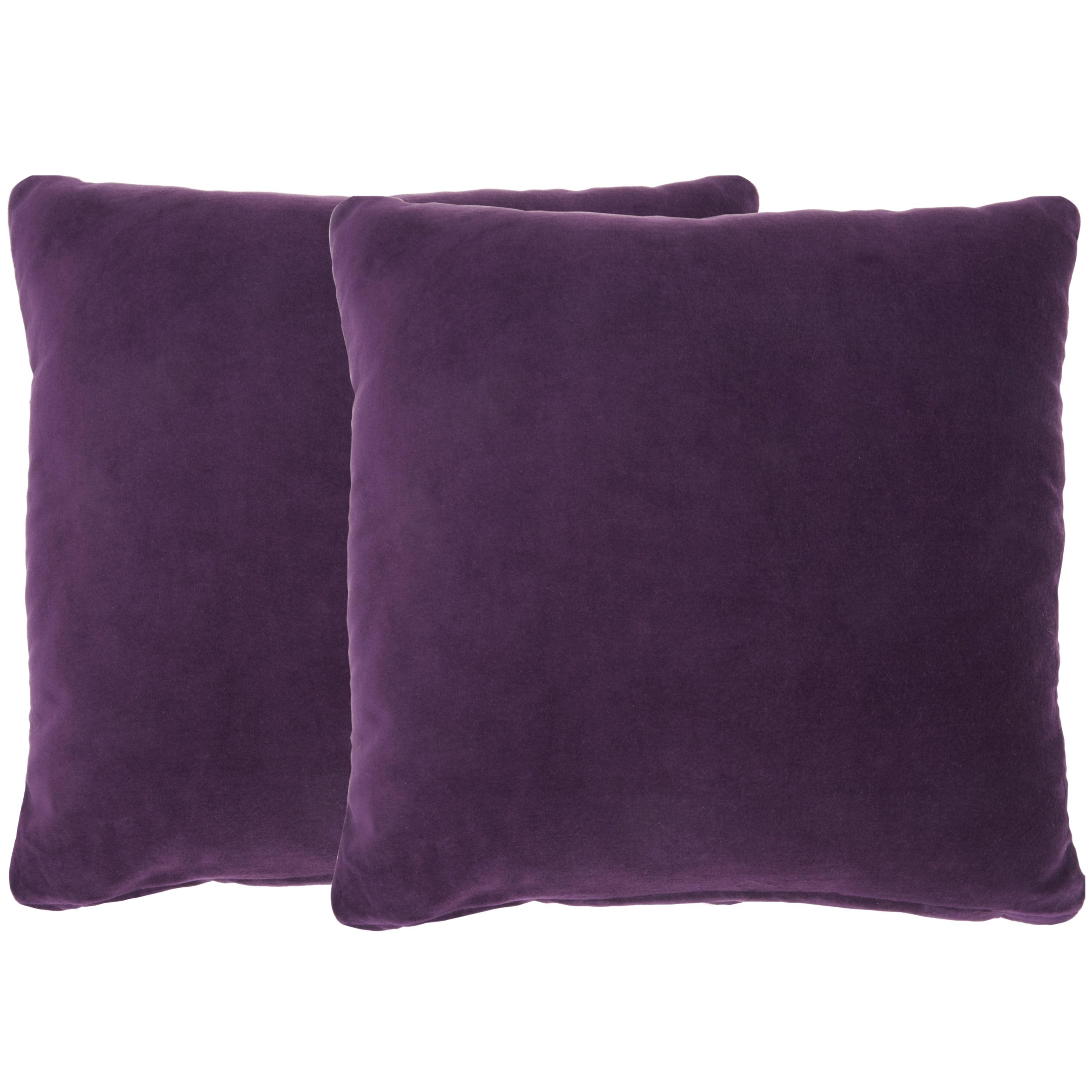 Nourison Purple Velvet 16" Square Pillow Set