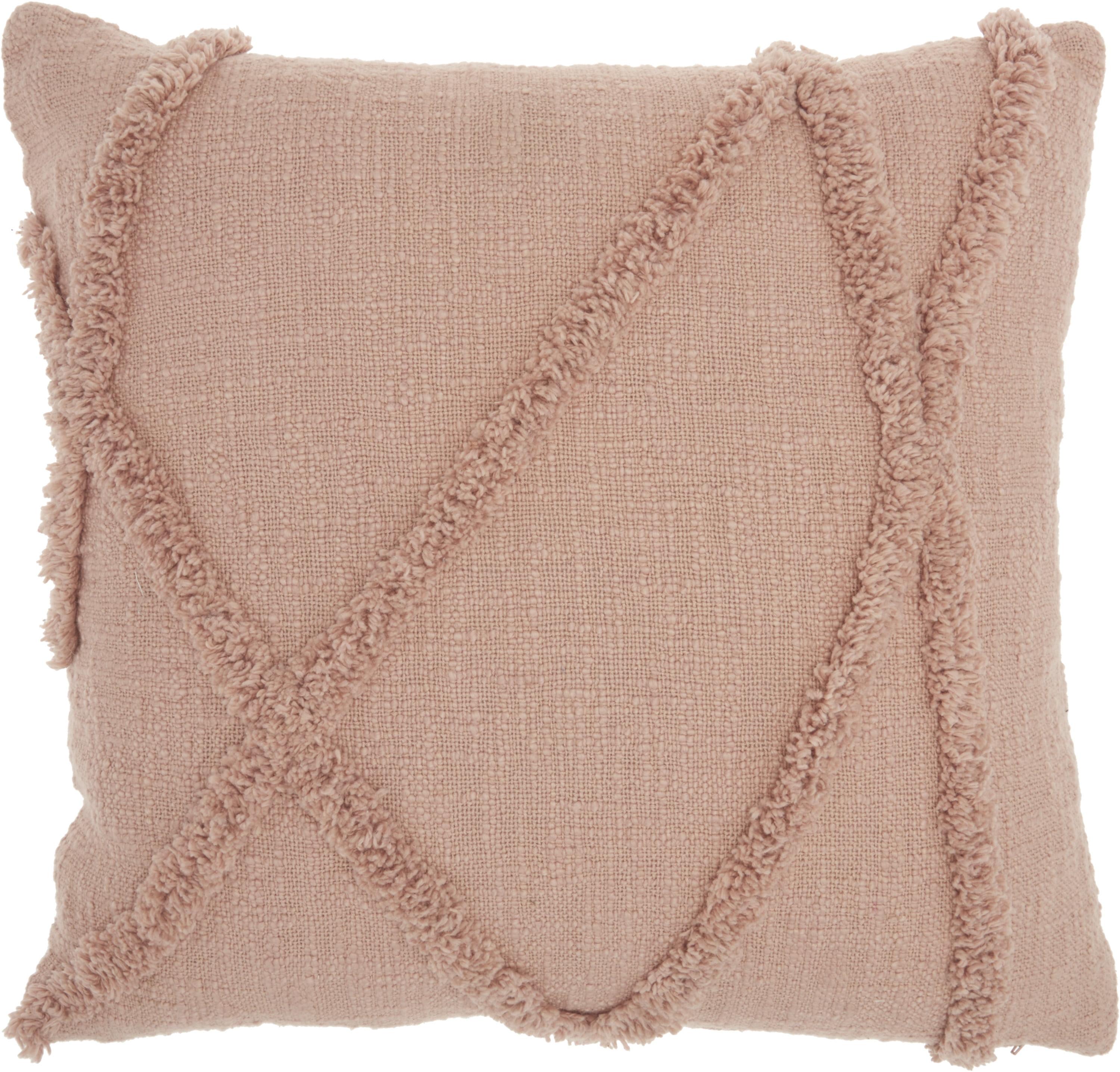 Nourison Life Styles Textured Blush Decorative Throw Pillow , 18" x 18"