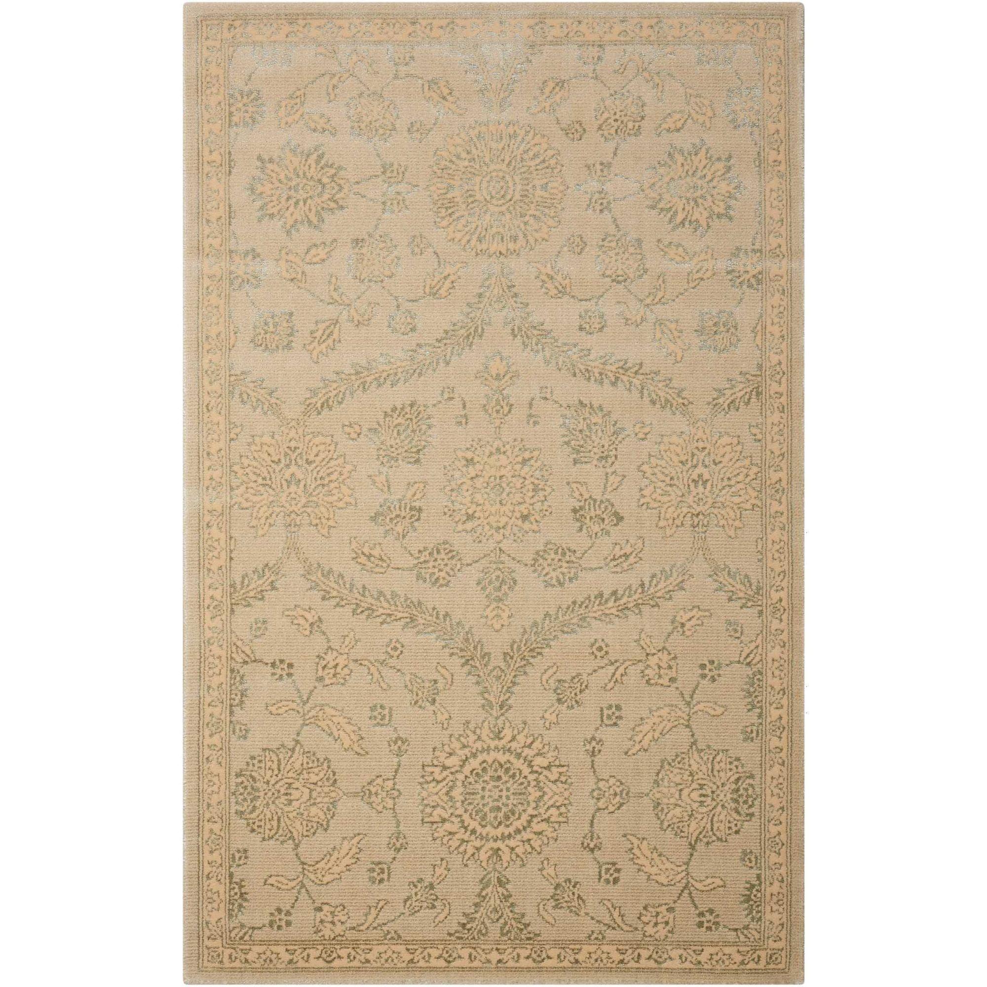 Nourison  Luminance LUM04 Area Rug Beige/Green 3'5" x 5'5" 4' x 6' Indoor Living Room White Rectangle
