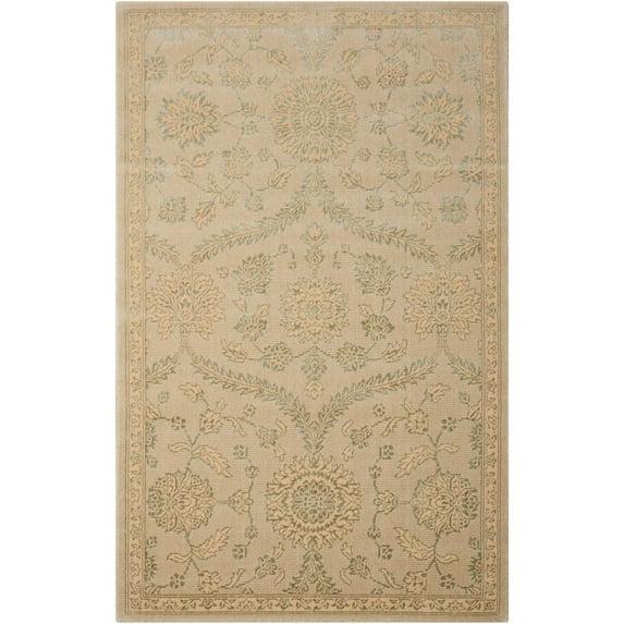 Nourison  Luminance LUM04 Area Rug Beige/Green 3'5" x 5'5" 4' x 6' Indoor Living Room White Rectangle