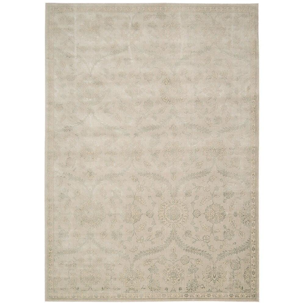 Nourison  Luminance LUM04 Area Rug Beige/Green 3'5" x 5'5" 4' x 6' Indoor Living Room White Rectangle