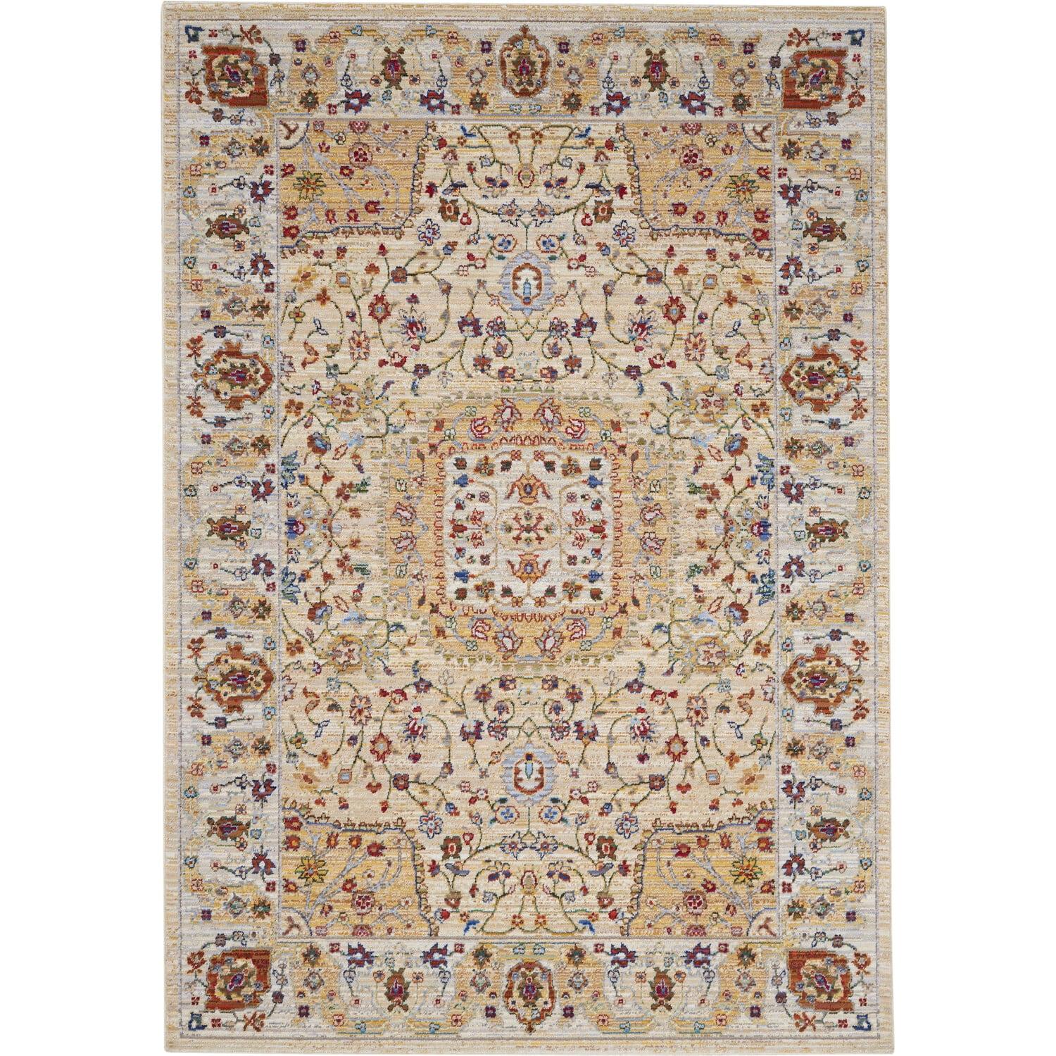Nourison Majestic MST03 Beige/Red Indoor Area Rug - 5'6 x 8'