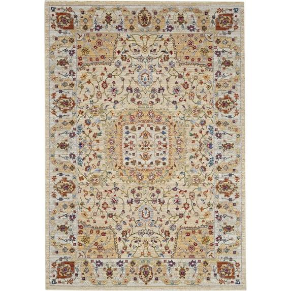 Nourison Majestic MST03 Beige/Red Indoor Area Rug - 5'6 x 8'
