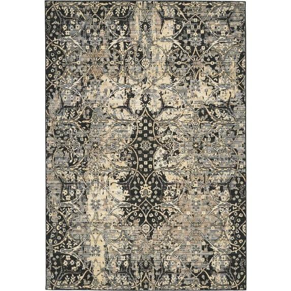 Nourison Majestic MST01 Black/Beige/Gray Indoor Area Rug - 5'6 x 8'