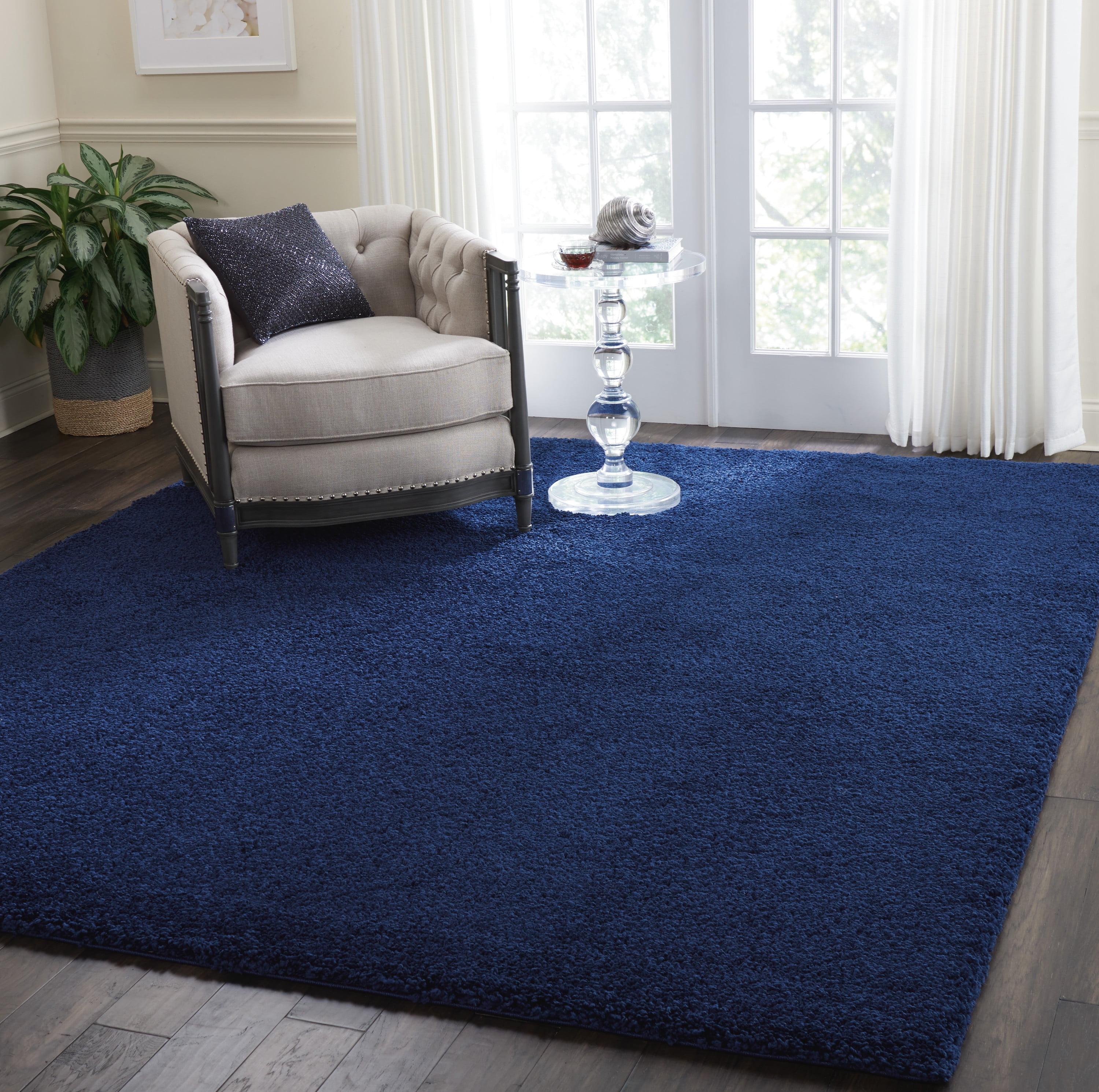 SoCal Inspired Navy Blue Plush Shag Rug 7'10" x 9'10"