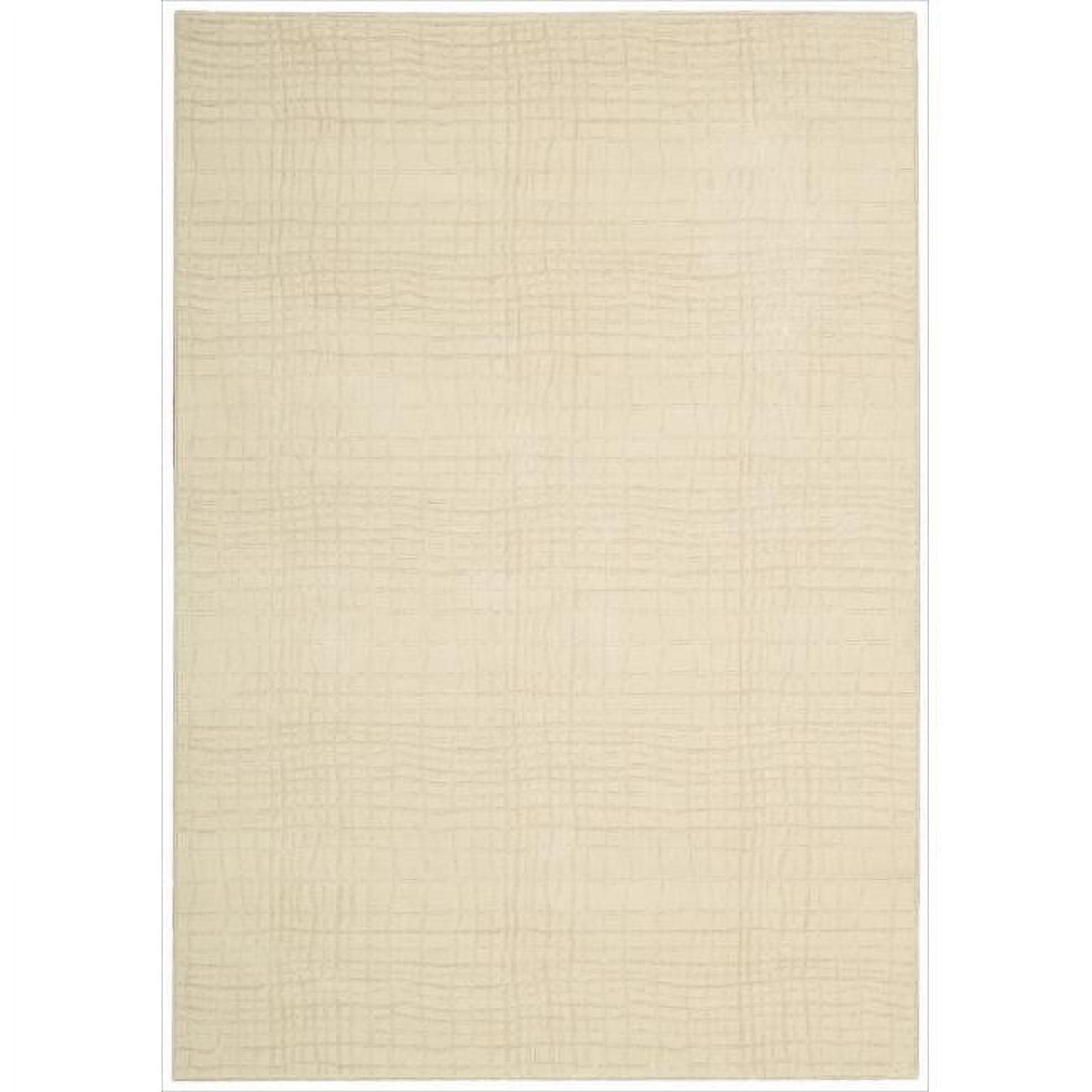 Nourison  Nepal Area Rug White 3'6" x 5'6" Latex Free Synthetic, Viscose, Wool 3' x 5' Indoor Beige Modern & Contemporary