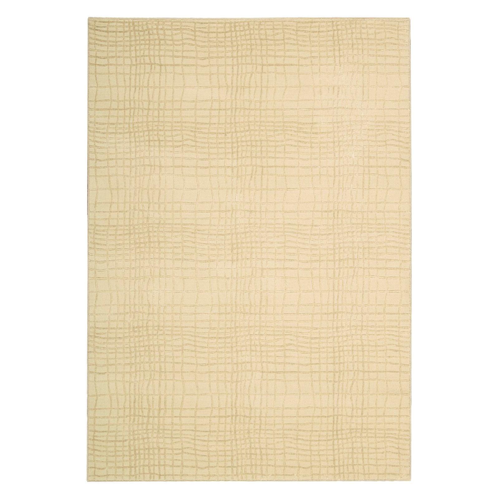 Nourison  Nepal Area Rug White 3'6" x 5'6" Latex Free Synthetic, Viscose, Wool 3' x 5' Indoor Beige Modern & Contemporary