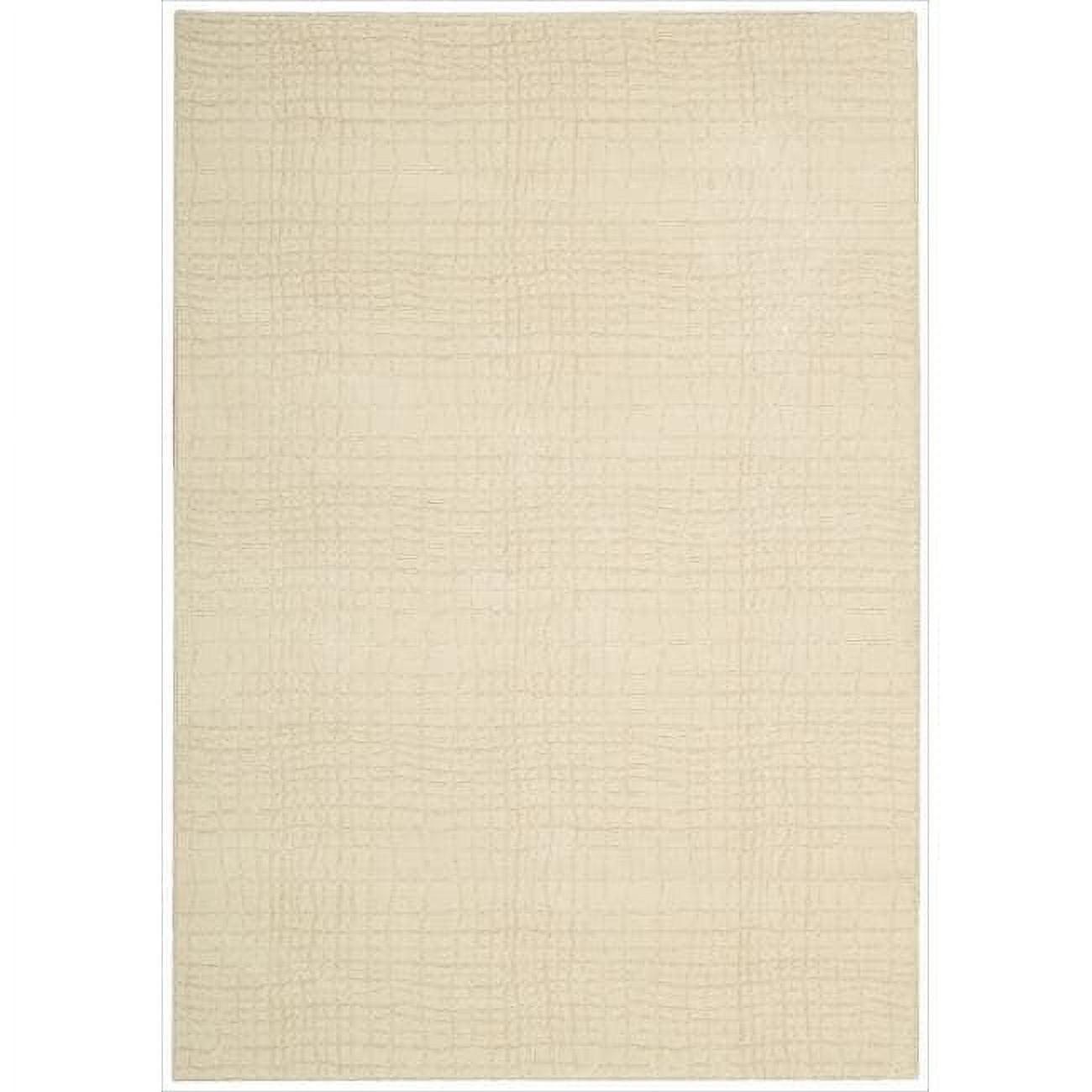 Nourison  Nepal Area Rug White 3'6" x 5'6" Latex Free Wool,Synthetic,Viscose 3' x 5' Indoor Beige Rectangle