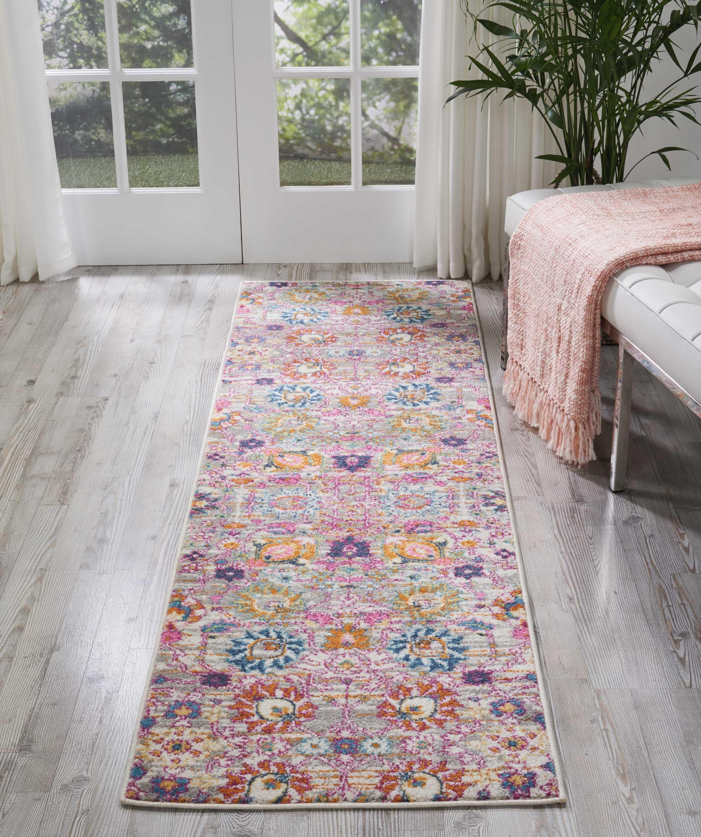 Nourison Passion Bohemian Indoor Rug Silver 2'2" x 7'6"