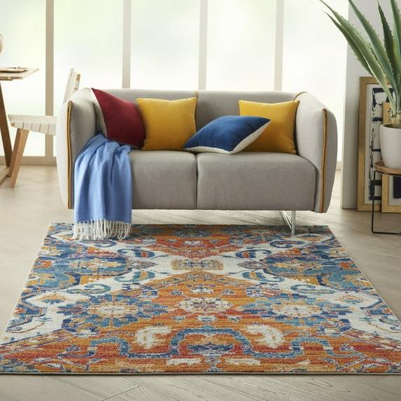 Nourison Passion Floral Geometric Indoor Rug Multicolor 3'9" x 5'9"