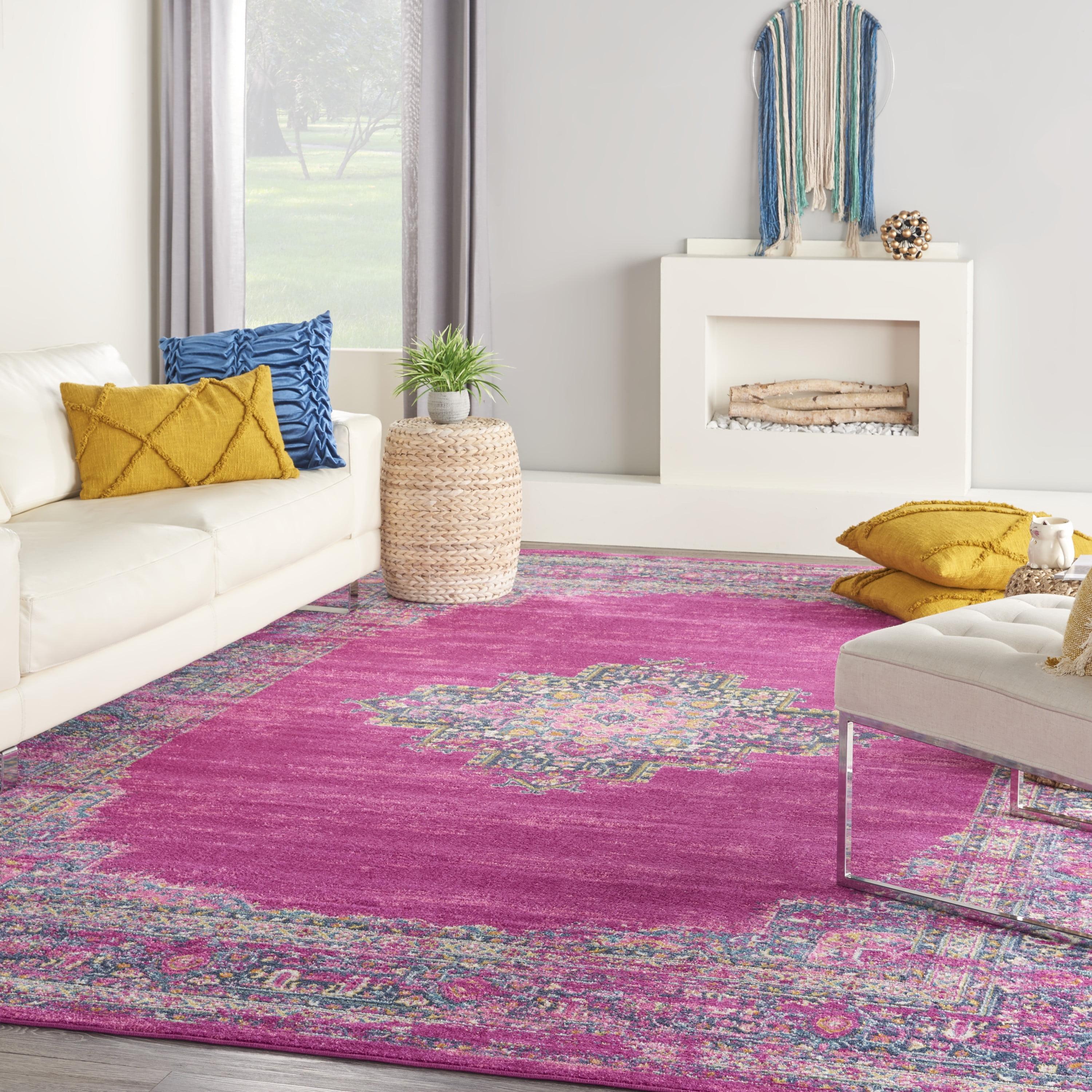 Nourison Passion Medallion Bohemian Indoor Rug Fuchsia 9' x 12'