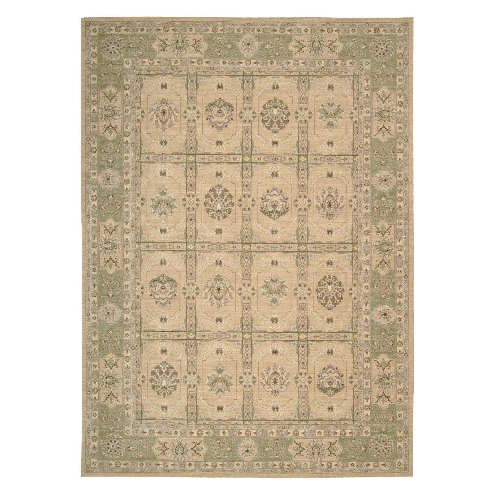 Transitional Sand Elegance 5' x 7' Wool and Silk Blend Area Rug