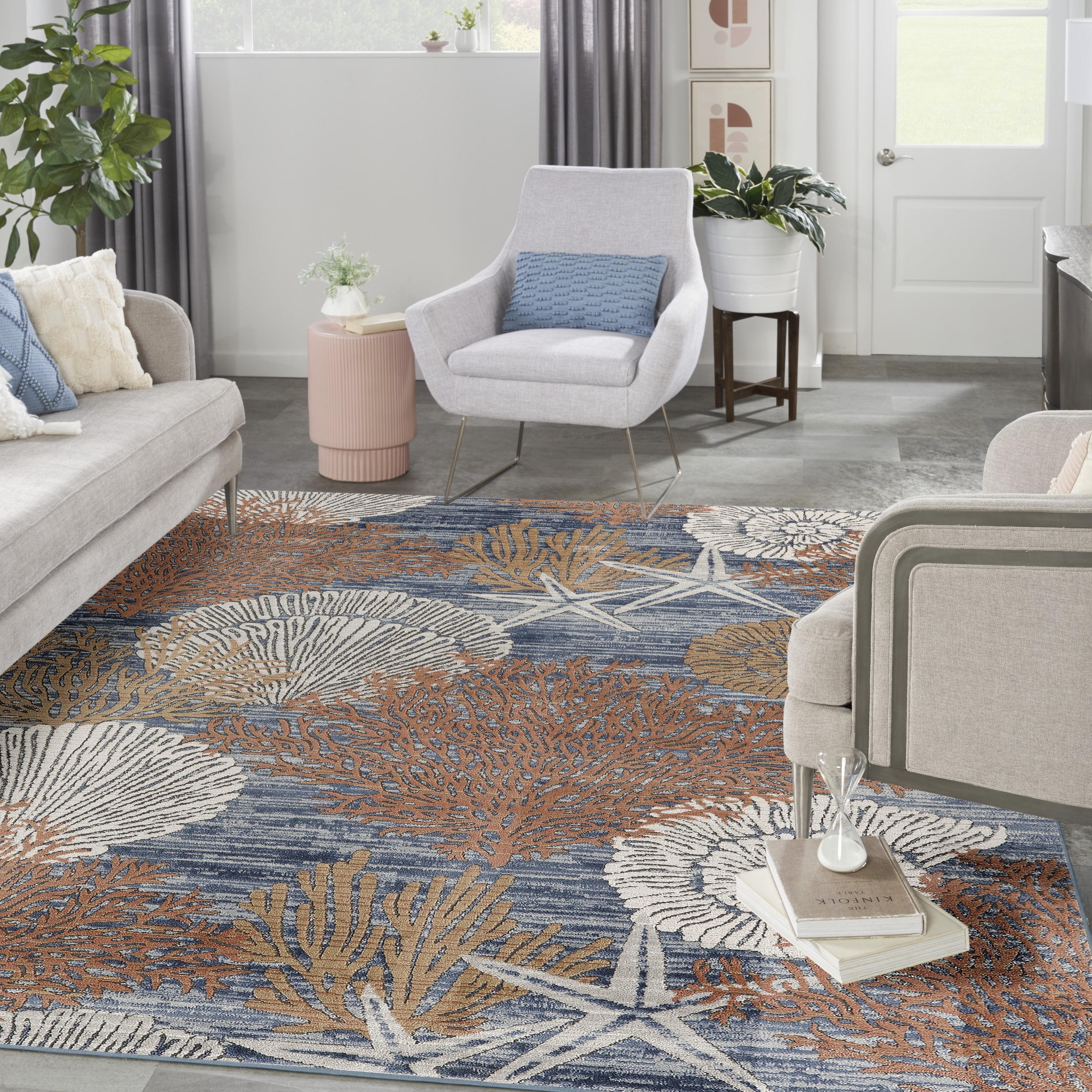 Nourison 7'10" x 9'10" Pompeii Nautical Indoor Area Rug Blue Multicolor