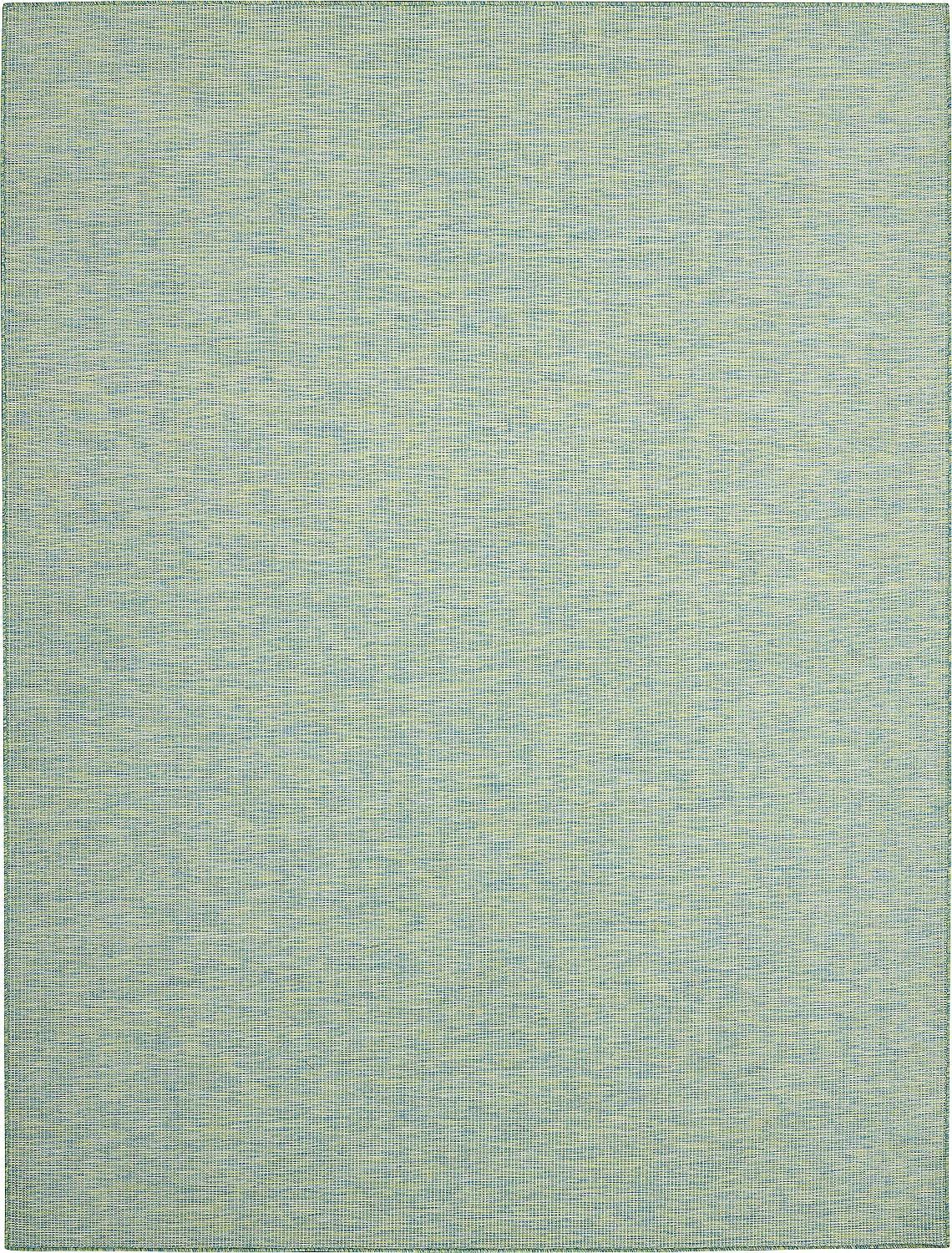 Positano Blue and Green Synthetic 6' x 9' Reversible Rug