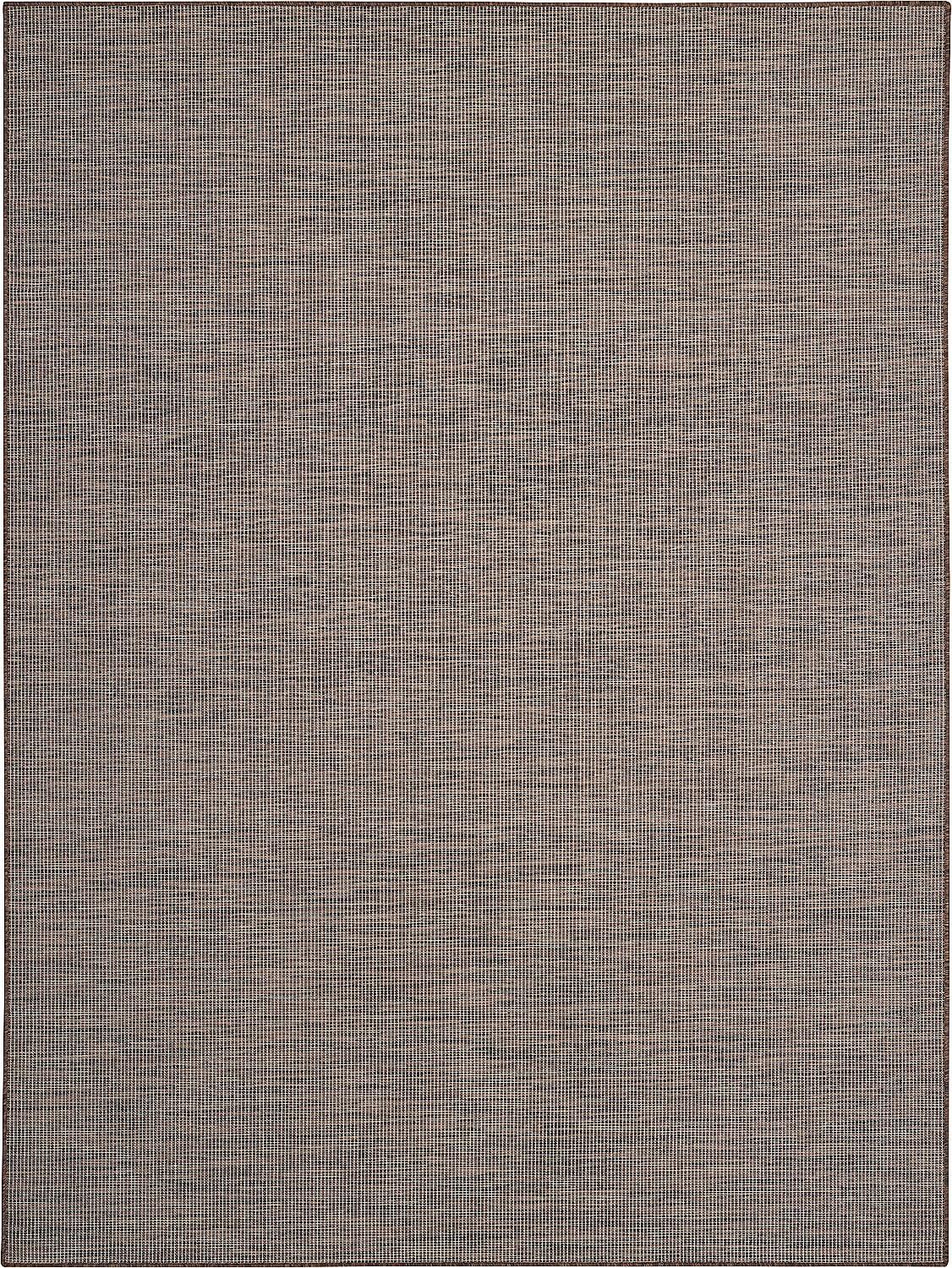 Easy-Care Natural Synthetic 8' x 10' Flatweave Indoor/Outdoor Rug