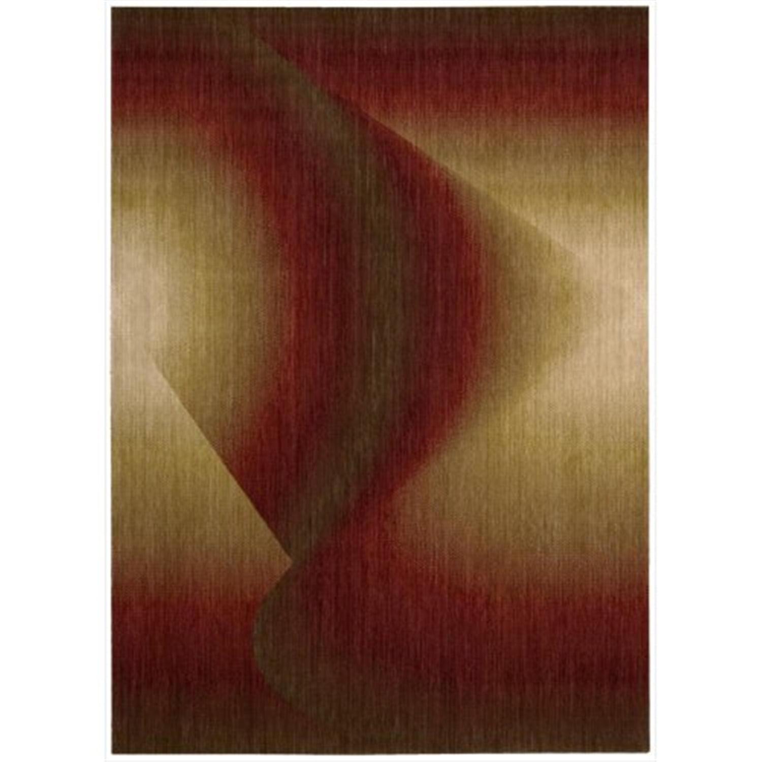 Abstract Ruby Red 3'6" x 5'6" Modern Wool Blend Area Rug