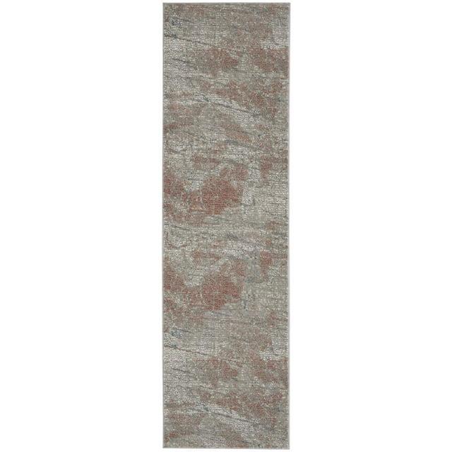 Nourison Rustic Textures Indoor Area Rug Light Grey/Rust 2'2" x 7'6"
