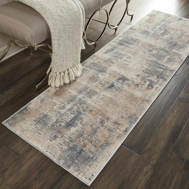 Nourison Rustic Textures Painterly Indoor Rug Beige/Grey 2'2" x 7'6"
