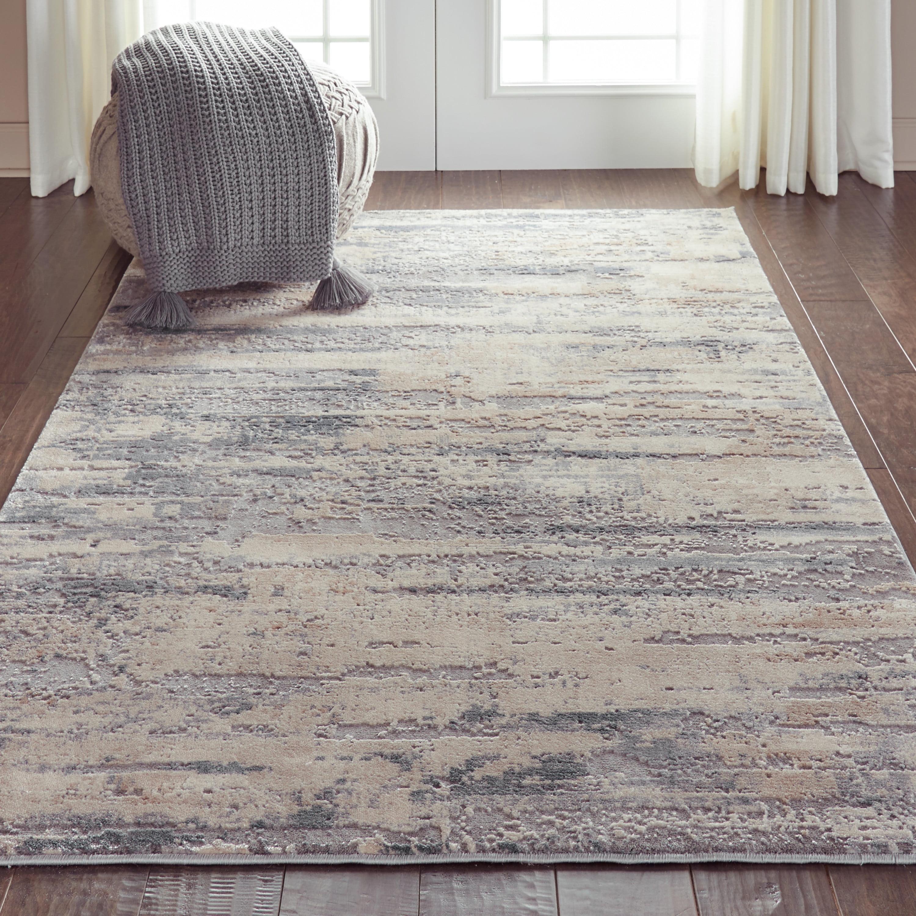 Nourison Rustic Textures Abstract Beige/Grey 3'11" x 5'11" Area Rug, (4x6)