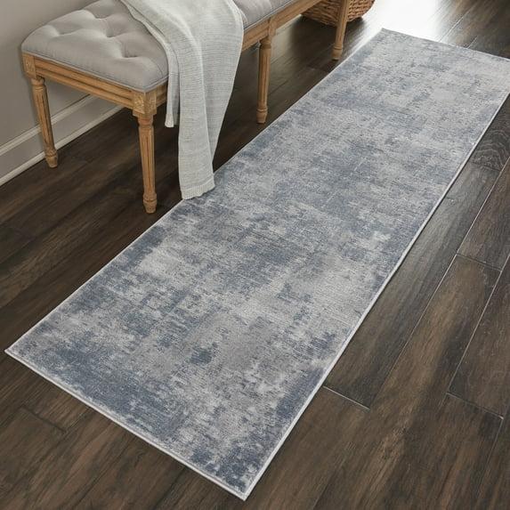 Nourison Rustic Textures Painterly Indoor Rug Grey 2'2" x 7'6"