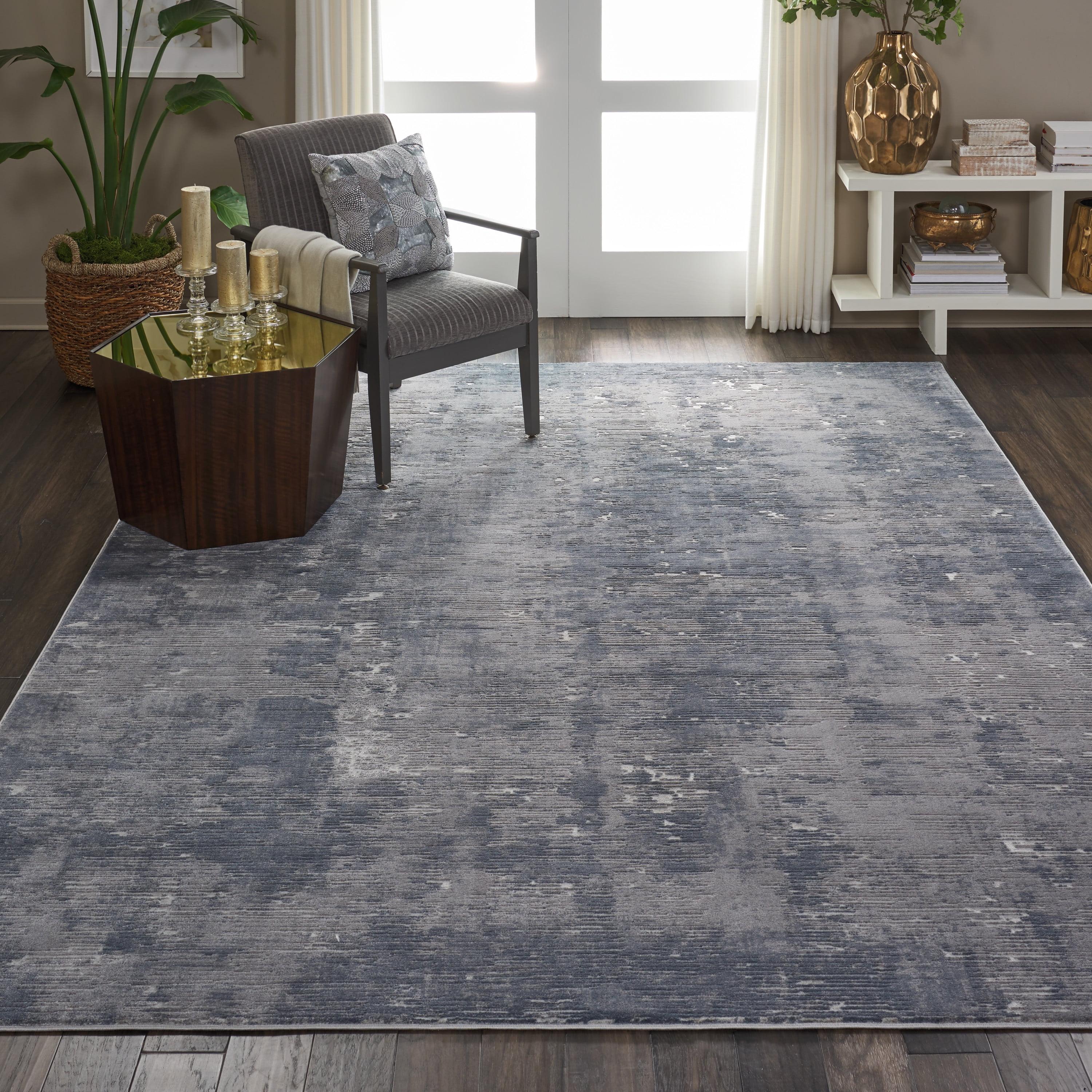 Abstract Silhouette Easy-Care Synthetic Gray Rug 9'3" x 12'9"