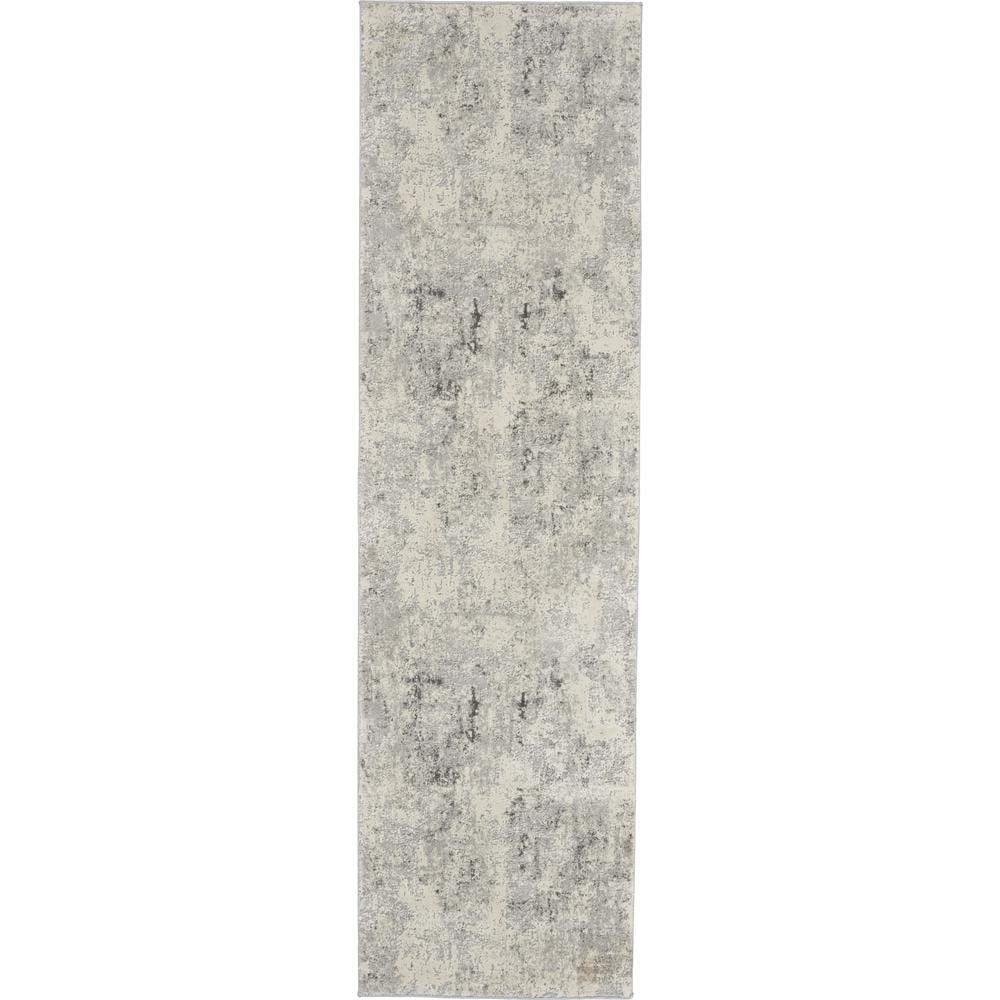 Nourison Rustic Textures Abstract Grey/Beige 2'2" x 7'6" Area Rug, (2x8)