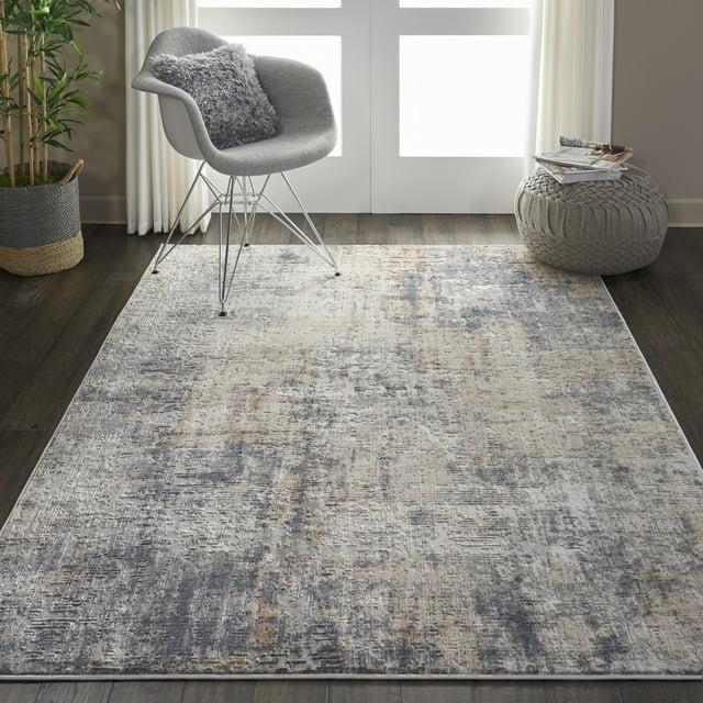 Nourison Rustic Textures Abstract Indoor Area Rug Grey/Beige 5'3" x 7'3"