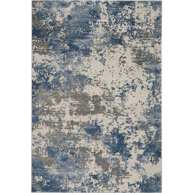 Nourison Rustic Textures Modern Brushstrokes Indoor Area Rug Grey/Blue 3'11" x 5'11"