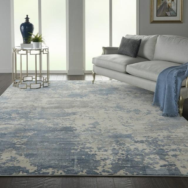 Nourison Rustic Textures Modern Brushstrokes Indoor Area Rug Grey/Blue 9'3" x 12'9"