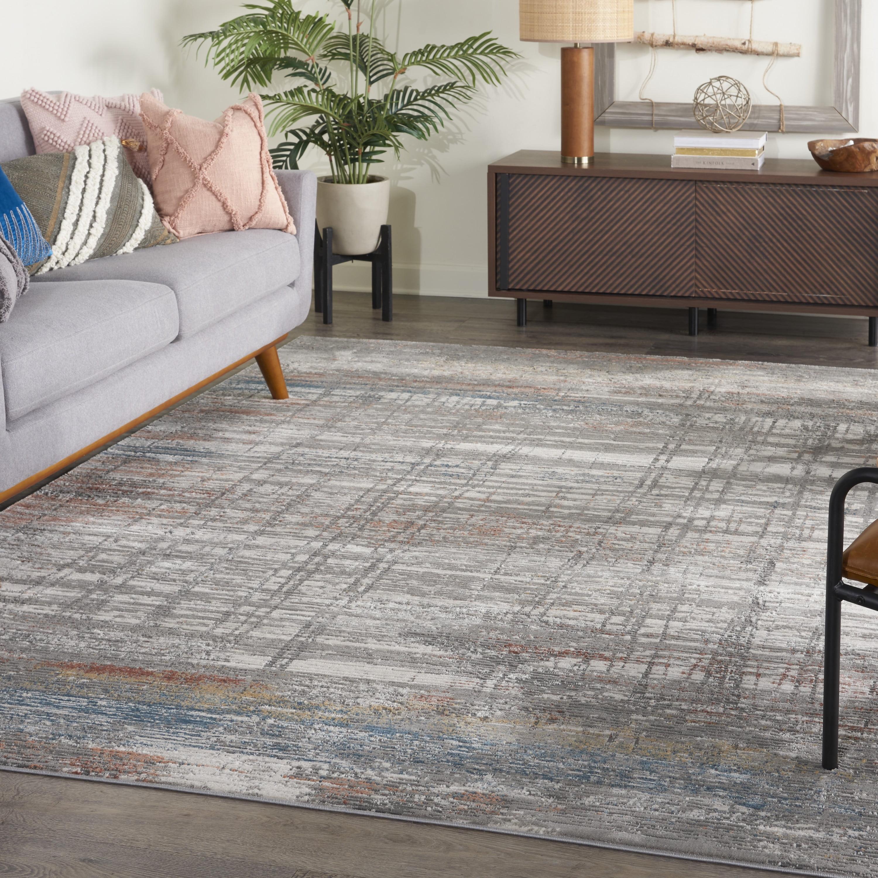 Nourison Rustic Textures Modern Distressed Indoor Area Rug Grey/Multi 9'3" x 12'9"