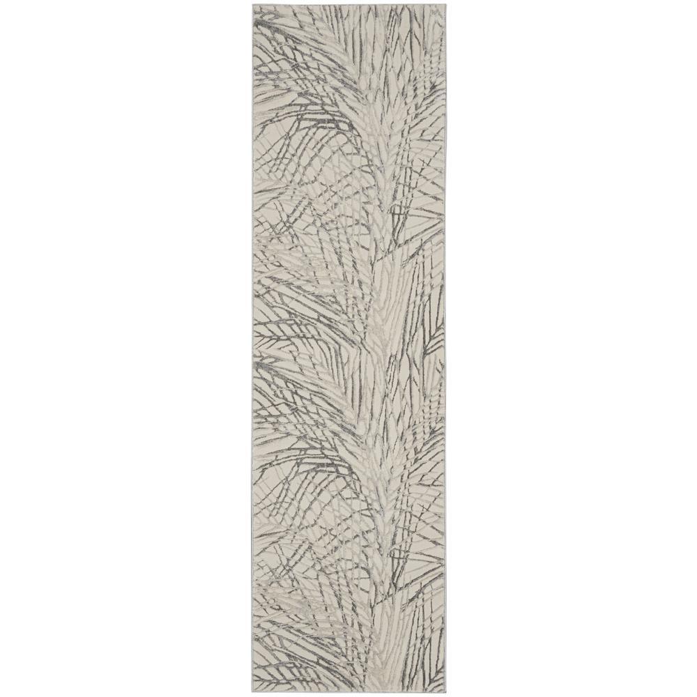 Nourison Rustic Textures Modern Palm Indoor Area Rug Ivory/Grey 2'2" x 7'6"