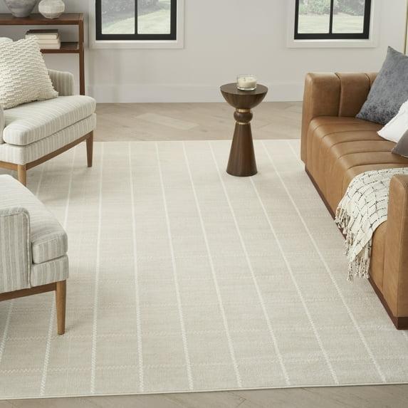 Nourison Serenity Home Contemporary Indoor Area Rug Ivory 5'3" x 7'3"