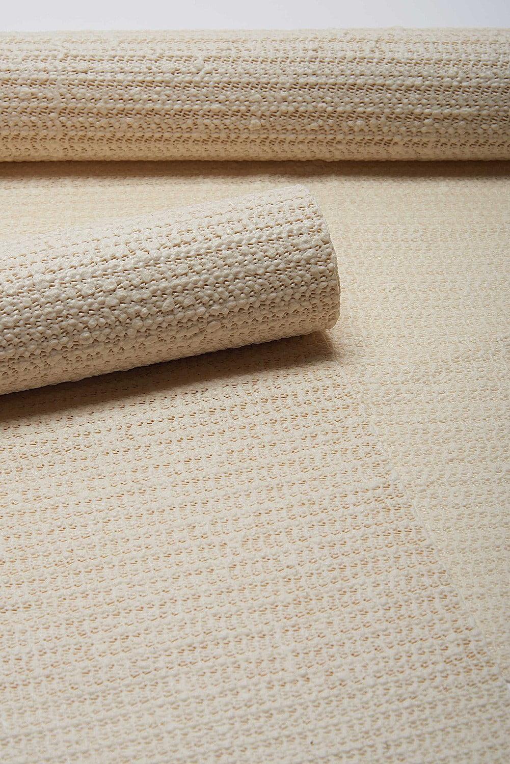 Ultra-Thick Ivory Polyester Rug Pad with Superior Grip, 3'4" x 5'