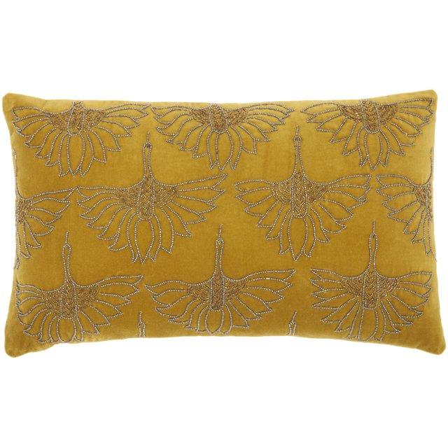 Nourison Sofia Gold Decorative Throw Pillow , 12"X20"