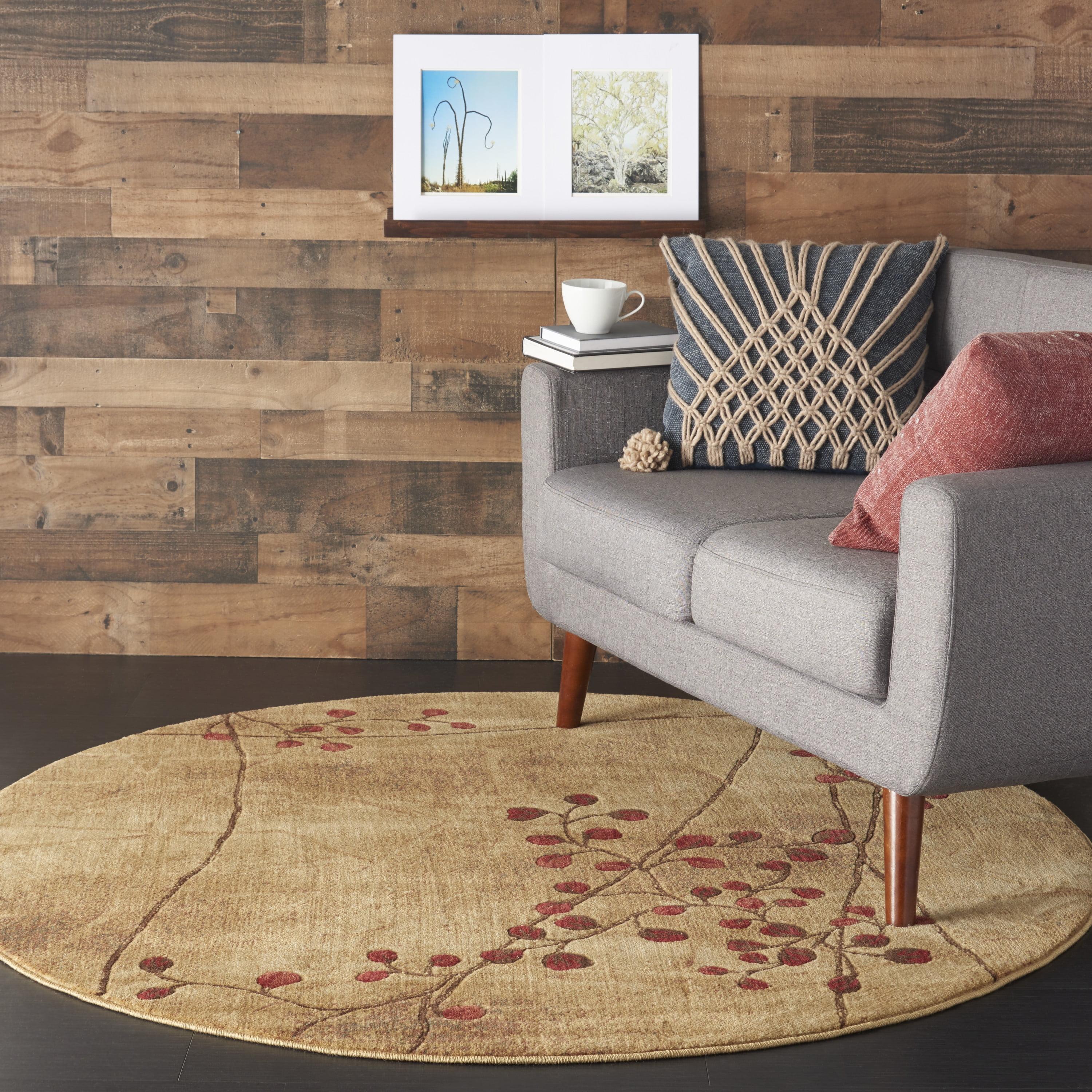 Nourison Somerset Nature Latte 5'6" x ROUND Area Rug, (6 Round)