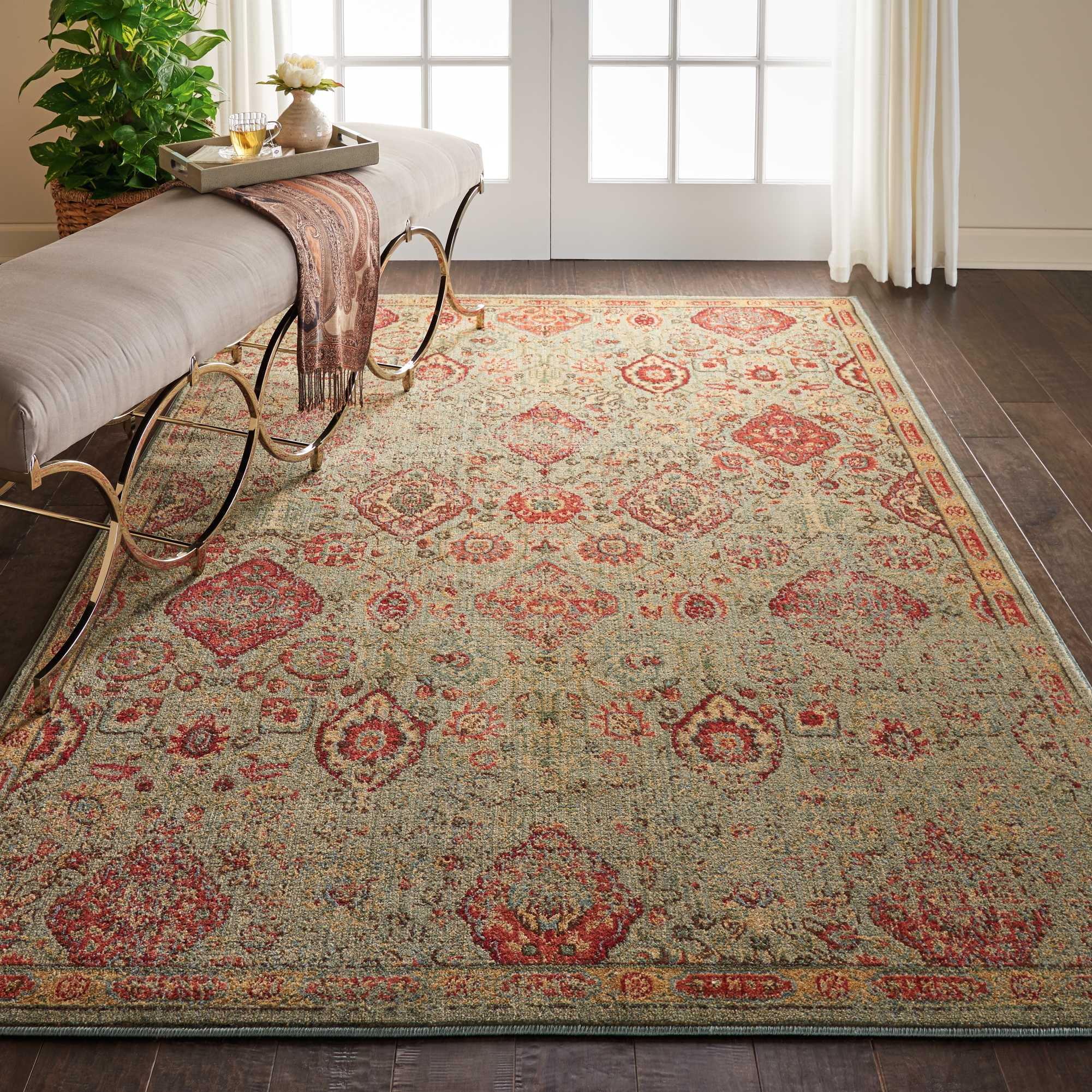 Nourison Somerset Persian Light Green 3'6" x 5'6" Area Rug, (4x6)