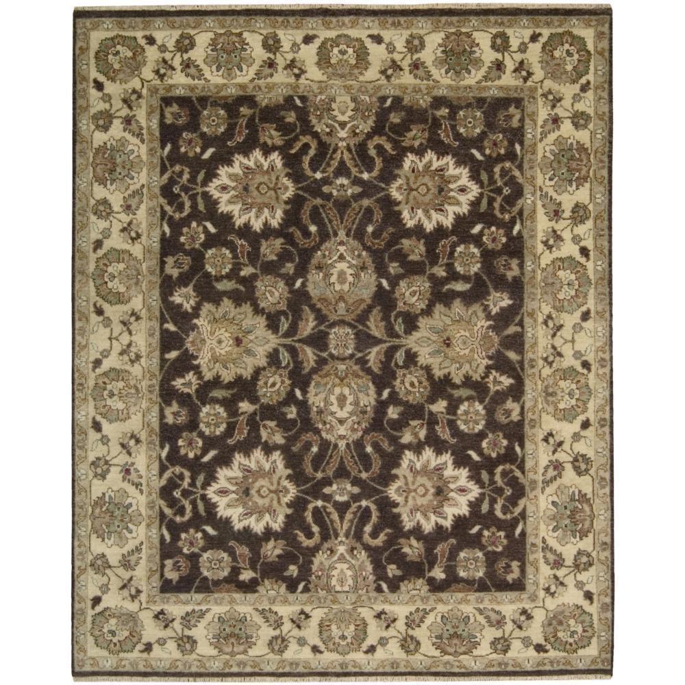 Tajik Chocolate Hand-Knotted Wool 5'6" x 8' Rectangular Rug