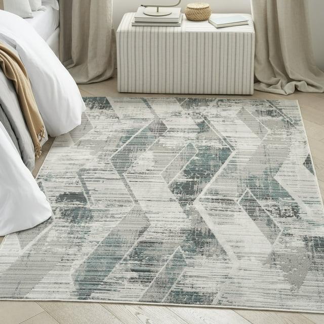 Nourison Thalia Distressed Contemporary Indoor Rug Grey Beige 5'3" x 7'3"