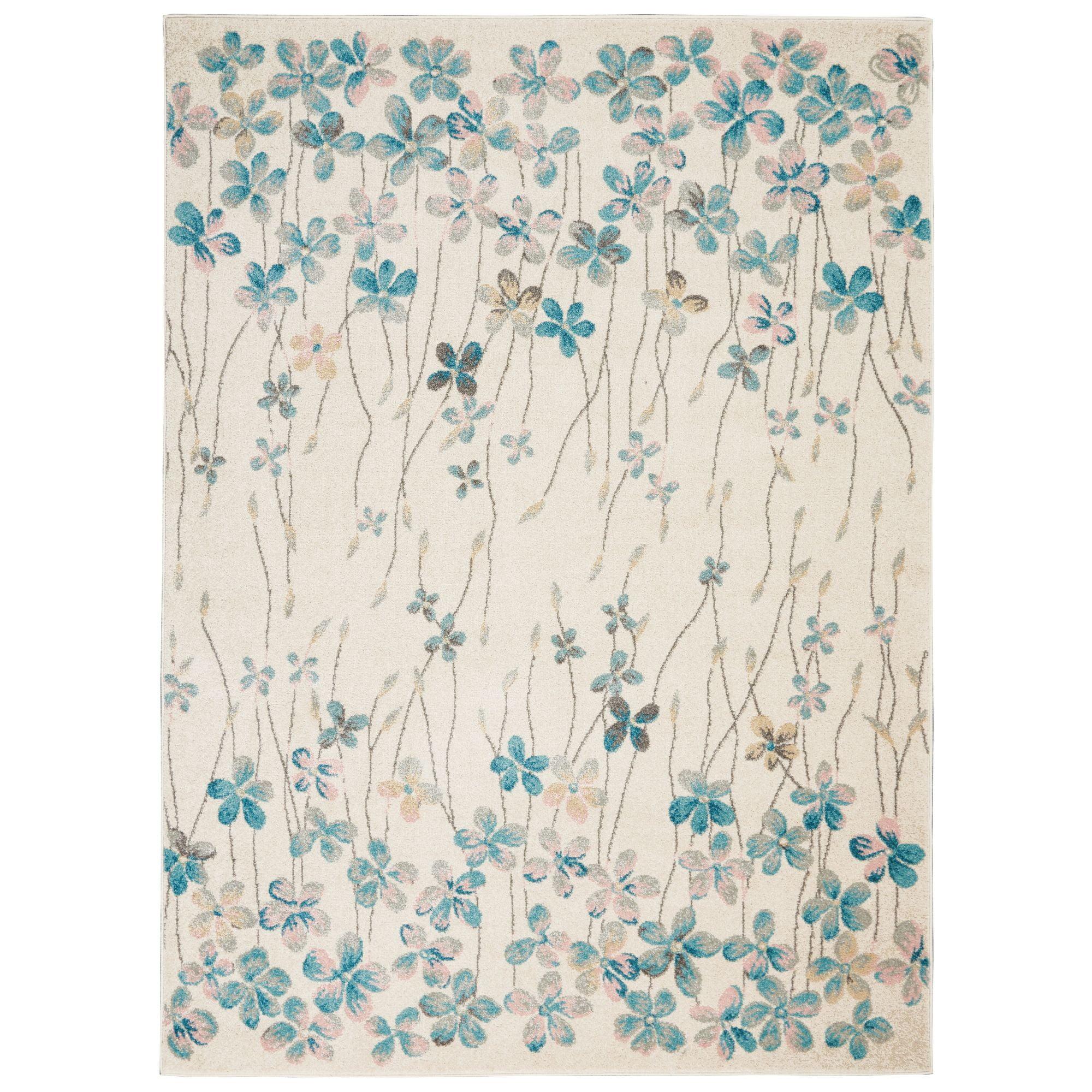 Nourison Tranquil Floral Ivory 5'3" x 7'3" Area Rug, (5x7)