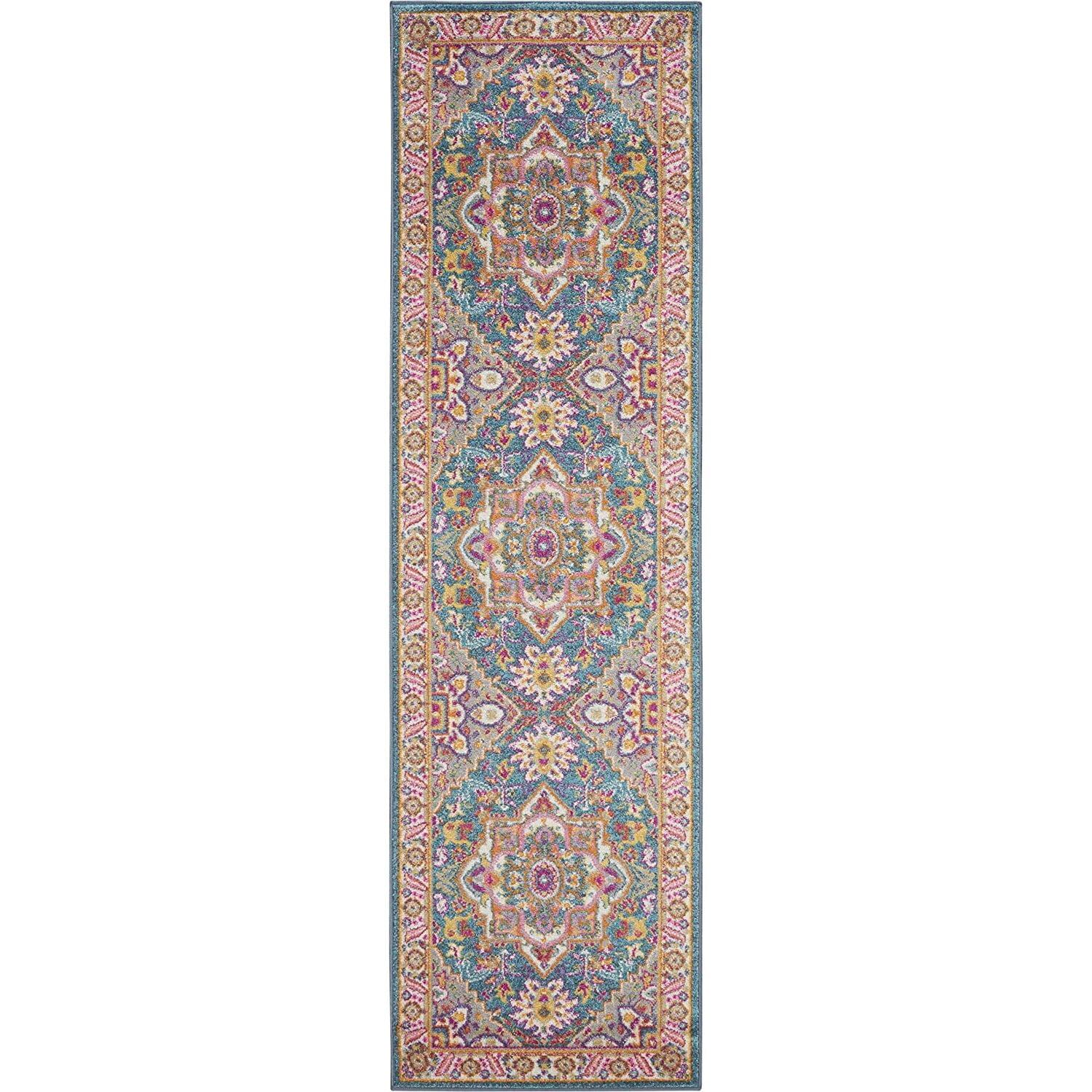 Ivory Floral Bliss Synthetic 6' x 9' Easy-Care Area Rug