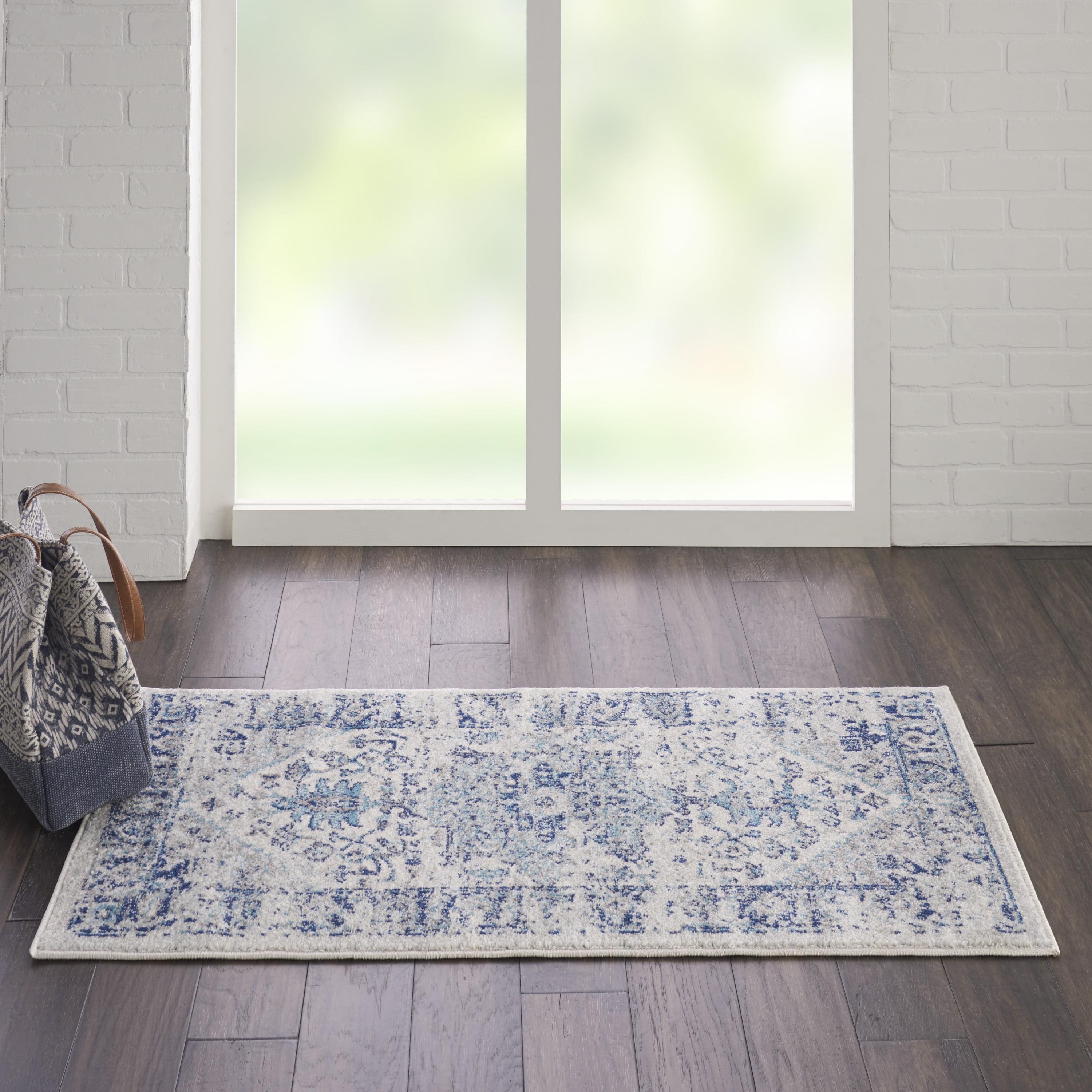 Tranquil Medallion Ivory & Light Blue Viscose 2x4 Rug