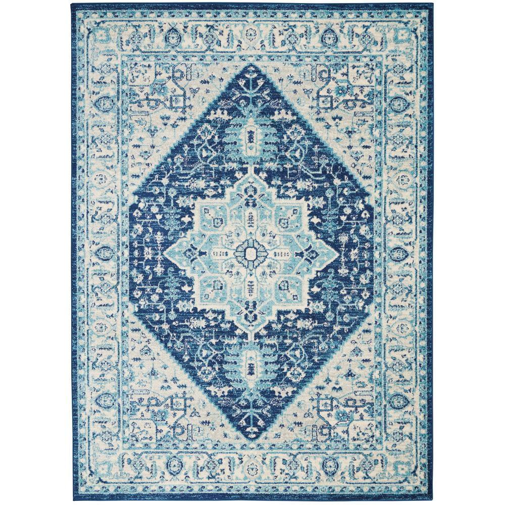 Nourison Tranquil Persian Indoor Rug Ivory Navy 4' x 6'