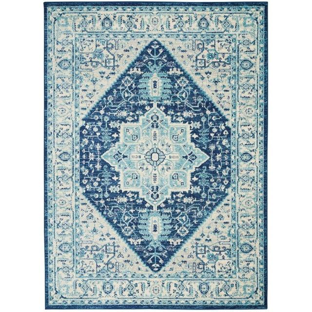 Nourison Tranquil Persian Indoor Rug Ivory Navy 4' x 6'