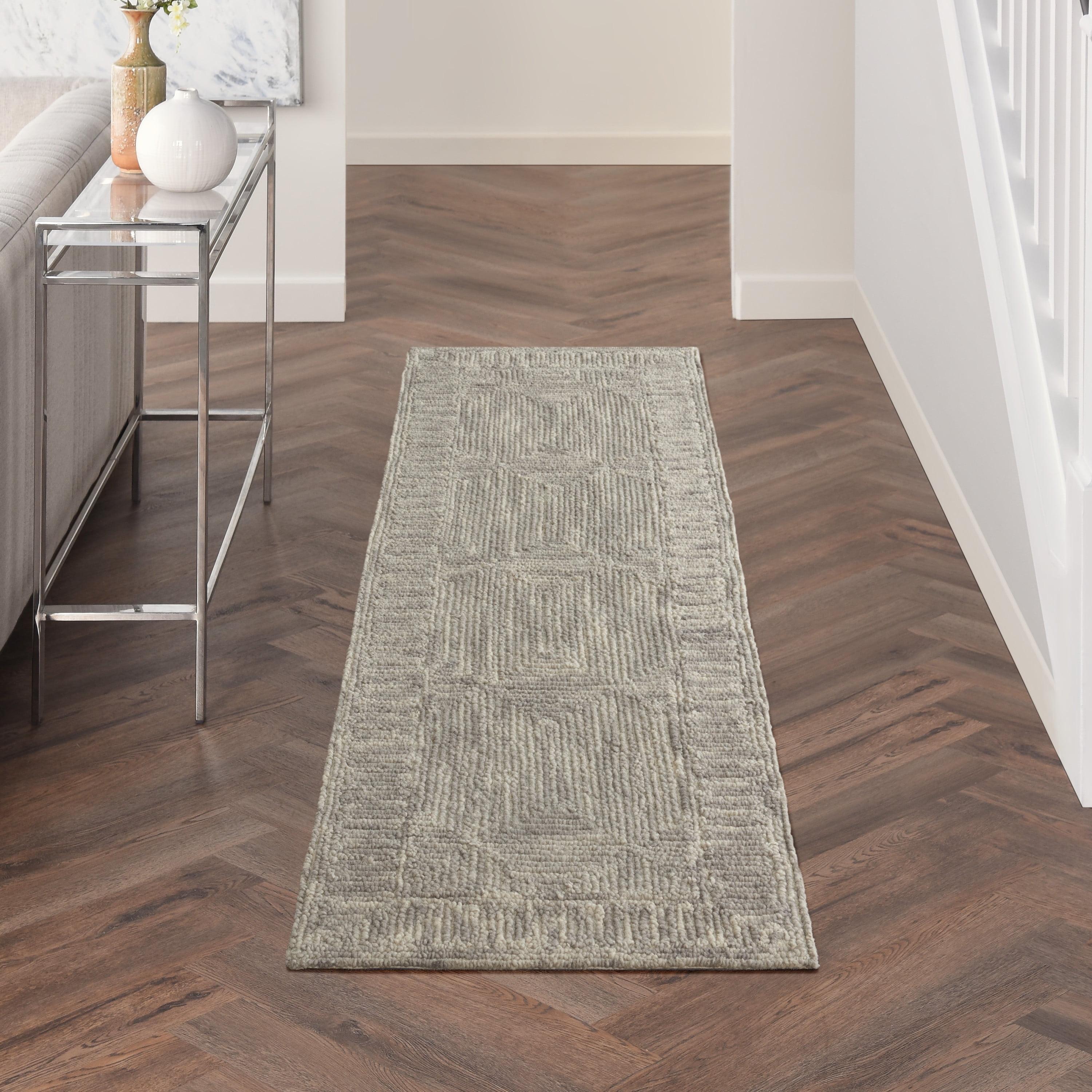 Handmade Vail Modern Gray Wool 2'3" x 7'6" Area Rug