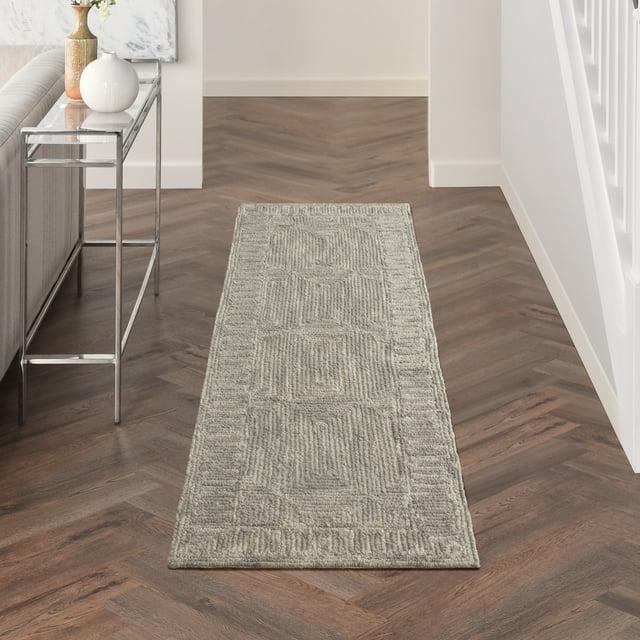Nourison Vail Contemporary Indoor Area Rug Grey 2'3" x 7'6"
